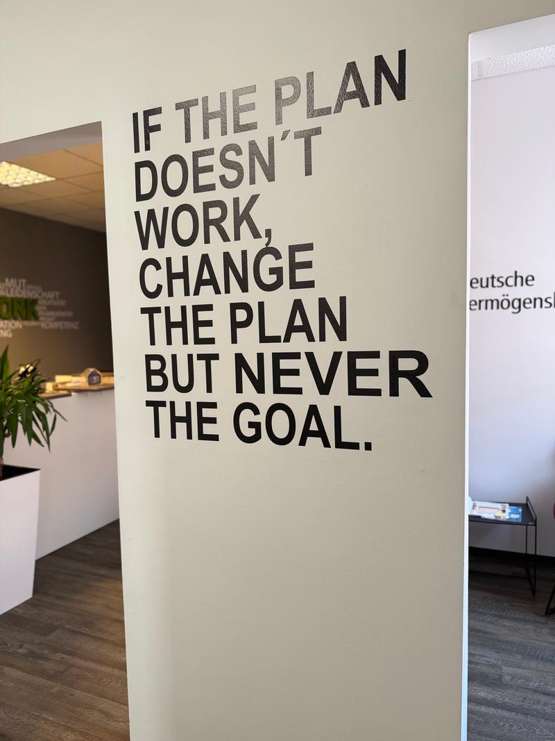 Motivationszitat im Büro